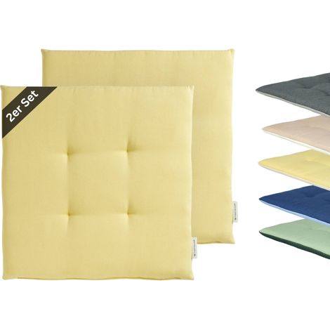 TOM TAILOR Coussins d'assise d'extérieur DOVE CHAIRPAD - Lot de 2 40x40 cm, jaune