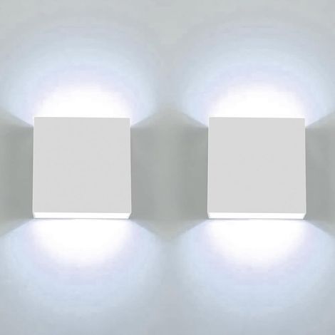 Applique Murale LED 7W Moderne Intérieur Lumière Blanche Froide 6000K Carrée Noir pour Chambre Salon Colonnade Jardin (1/5)