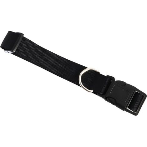 Collar resistente de color negro para mascotas con longitud ajustable. (1/4)