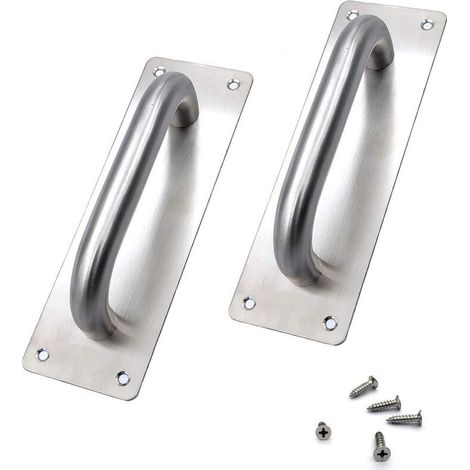 Poignée De Porte Coulissante - Acier Inoxydable - Pour Portes Intérieures Extérieures En Bois Aluminium - 200 X 65 Mm - Lot De 2 (1/5)