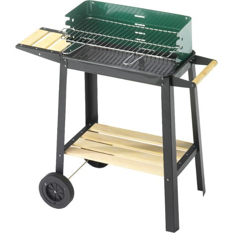 Barbecue a carbonella con struttura in acciaio e ruote. (1/3)