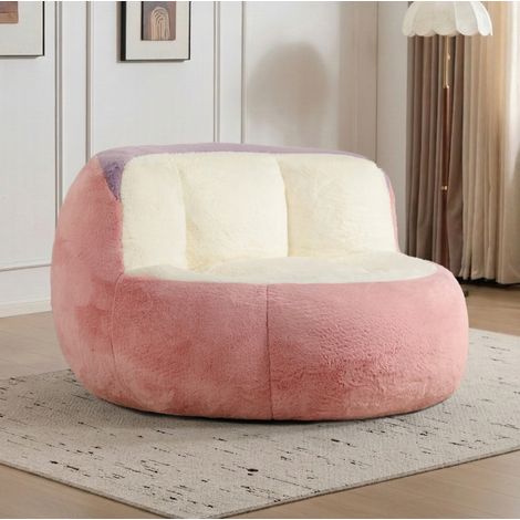 Canapé pouf géant multicolore en fausse fourrure HAVRYA (1/5)