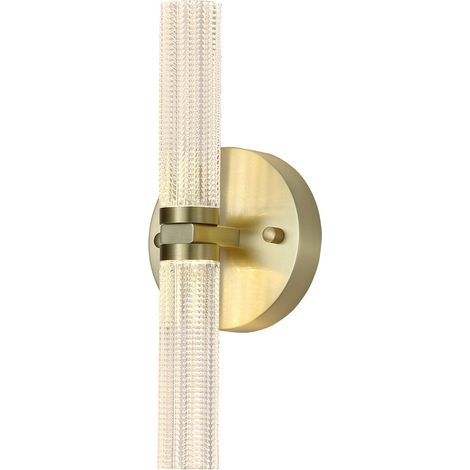 Searchlight Aberdeen Applique murale LED intégrée, éclairage haut et bas, laiton satiné IP44 12 W 3000 K (1/5)