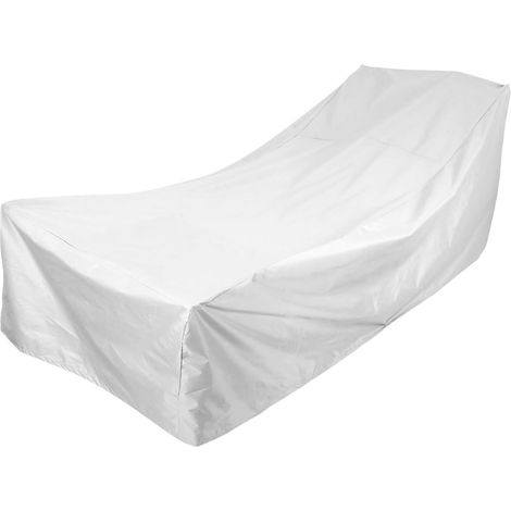 1 Housse Chaise Longue Jardin, Tissu Oxford Imperméable, Anti-UV Argent, Protection Extérieur 79x208x76cm