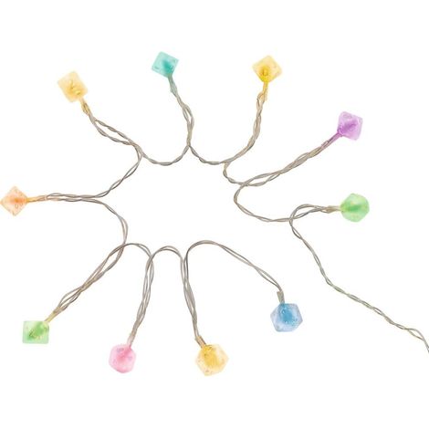 Guirlande lumineuse cube à LED avec cubes colorés, changement de couleur doux, fonction minuteur, compartiment à piles avec étui décoratif (1/5)