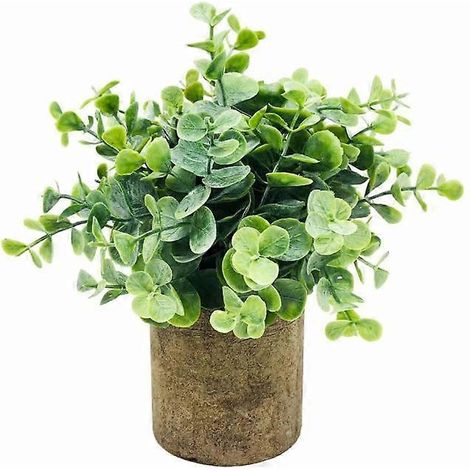 plante artificielle en pot, eucalyptus artificiel en pot