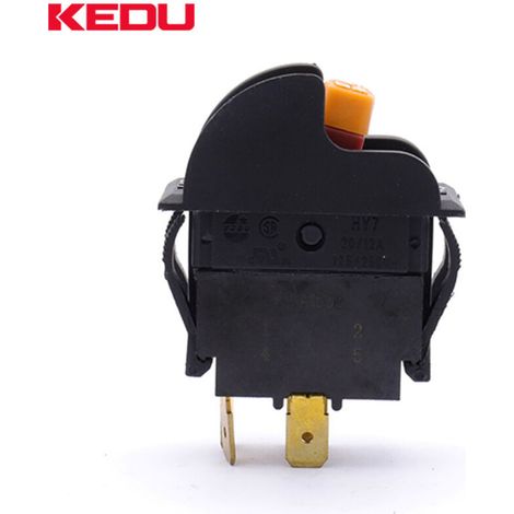 KEDU HY7 selbstverriegelnder Schalter für Tischkreissägen, 12A/20A 250V Schlüsselschalter für Elektrowerkzeuge und Industrieanlagen (1/4)
