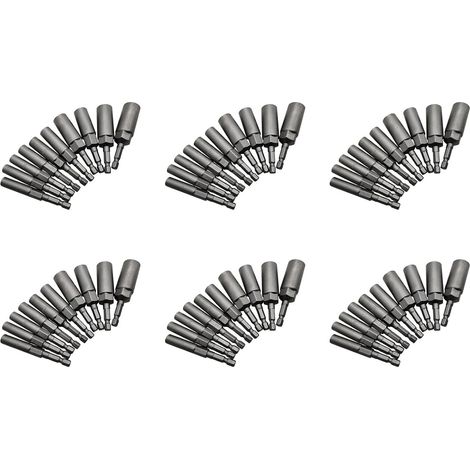 60 Pièces 5.5Mm-14Mm Hex Socket Sleeve Nozzles Set de Tournevis à Écrou pour Perceuses Électriques Tournevis à Percussion Outils de Poignée de Tournevis Électrique (1/5)