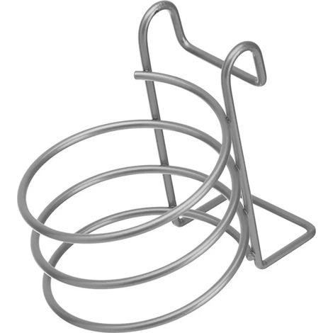 Porta phon a spirale in acciaio satinato con gancio per asta porta asciugamani