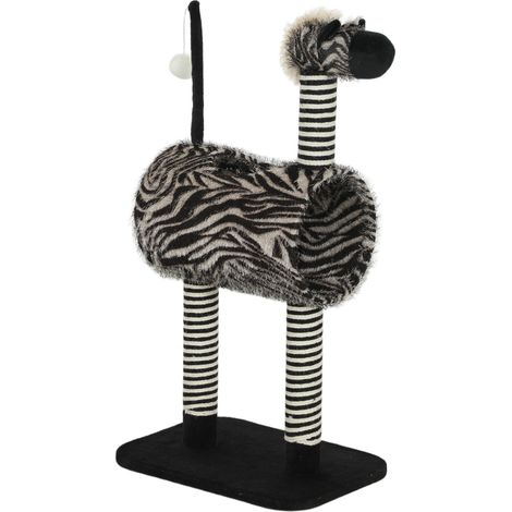 Árbol rascador para gatos con túnel Ø25 cm diseño cebra 48,5 x 35 x 93 cm HOMVRA (1/5)