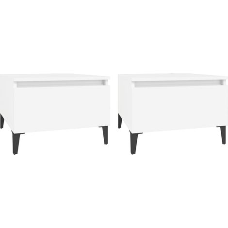 Maison Exclusive - Beistelltische 2 Stk. Weiß 50x46x35 cm Holzwer