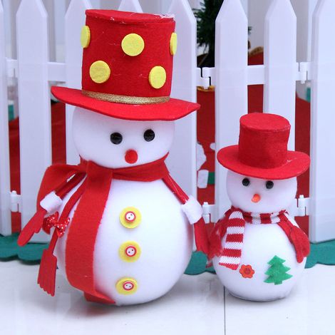 Figurine de bonhomme de neige mignon pour Noël, décoration de vitrine, ornement pour la maison, image principale couleur, petite taille 2010