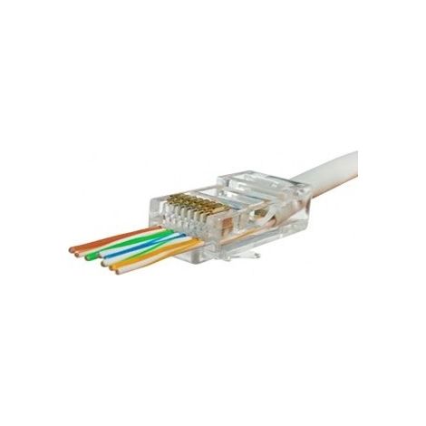 Conector RJ45 cat. 5e UTP de paso, paquete de 100 unidades.