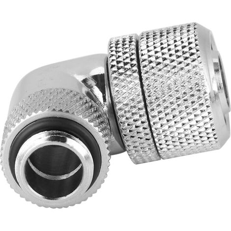 Raccordi in ottone per sistemi di raffreddamento ad acqua, connettori a gomito a 90 gradi, con filettatura G1/4, a doppio contatto, adatti per tubi di diametro 14 mm, placcati in rame-nichel.