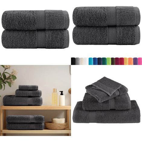 Premium Gästetücher SOLUND 2 Stk. Anthrazit 30x50 cm 600 g/m² - Baumwolltuch - Handtuch (1/5)