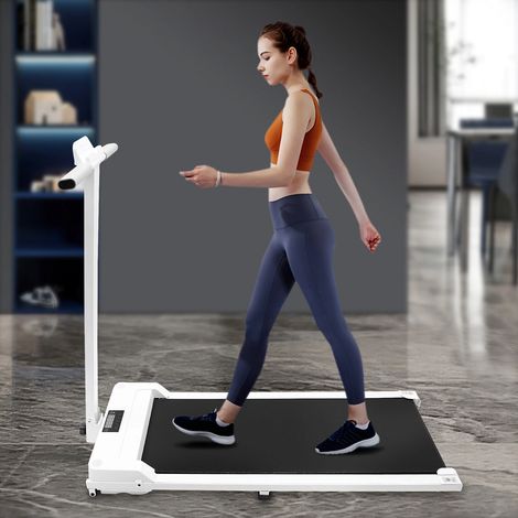 Kleiner klappbarer Flachlaufband, Elektrolaufband, mehrere Trainingsmodi, mit LED-Display, 1-6 km/h