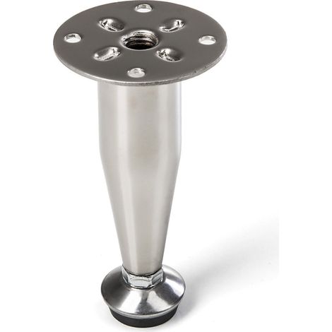Möbelfuß 100 mm mit Höhenverstellung + 10 mm Edelstahloptik matt
