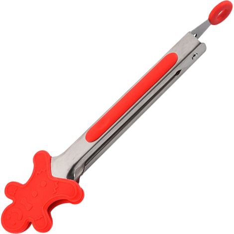 Pinzas de cocina infantiles, 18 cm, hechas de silicona colorida con diseños festivos, ideales para fruta, cubitos de hielo y azúcar.