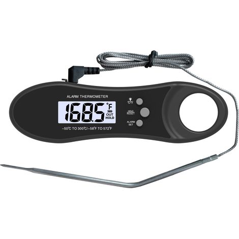 Filiyano-Thermomètre de cuisine rechargeable à 2 sondes, lecture instantanée, écran LCD rétroéclairé, arrêt automatique, alarme magnétique (1/5)