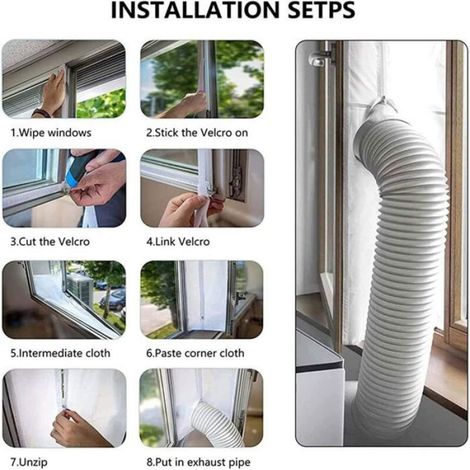 Kit Calfeutrage Climatiseur - 400 cm - Joint Isolation Fenêtre - Installation Facile Sans Perçage (1/5)
