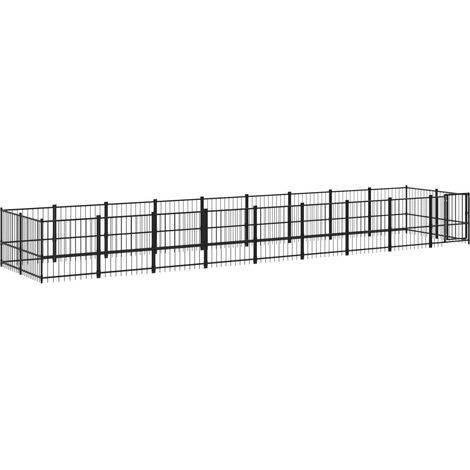 Maison Exclusive - Chenil d'extérieur pour chiens Acier 16,89 m²