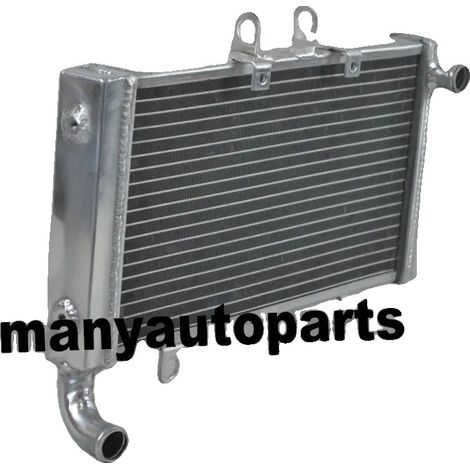 Radiador de motocicleta, material de aluminio, mayor capacidad de refrigeración, tamaño compatible con equipo original, construcción soldada con TIG, acabado totalmente pulido. (1/4)