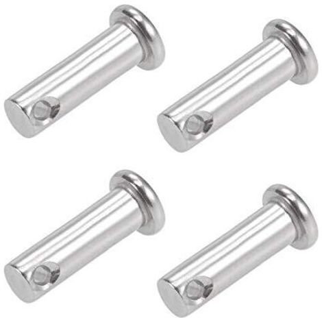 Trou Unique Goupille Blocage 8mm x 25mm Tête Plate 304 Acier Inoxydable Blocage Goupille 4Pcs