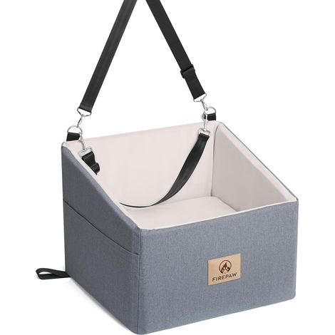 Siege Auto Chien, Siège Auto pour Animaux Amovible et Lavable, Rehausseurs sièges Autos pour Petite Chiens, Antidérapant Siege Chien Voiture - Gris (1/5)