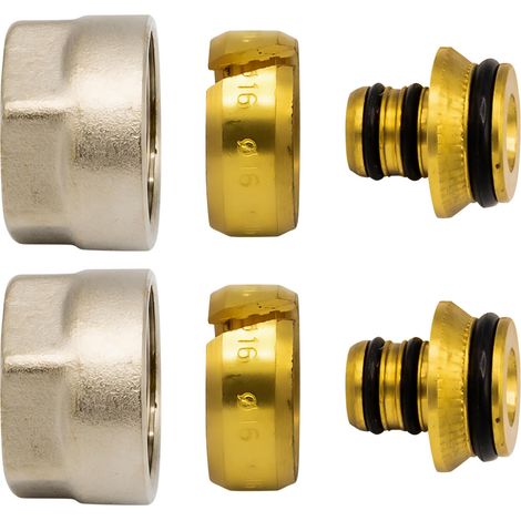 2x Klemmringverschraubung Messing 3/4" Eurokonus für Mehrschicht-Verbundrohr 16 2 x Klemmringverschraubung Messing Vernickelt 3/4" Eurokonus Verbundrohr 16x2mm