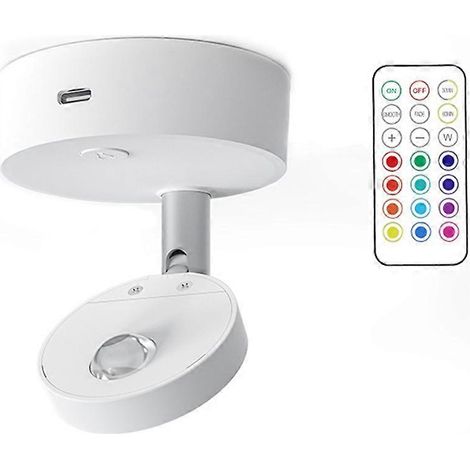 Spots LED sans fil avec télécommande, spots RGB pour placard, chambre, cave à vin, éclairage décoratif (1/5)