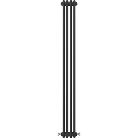 Acezanble Vertical Traditional Cast Iron Style Radiator 1800x200mm 2 Column Black