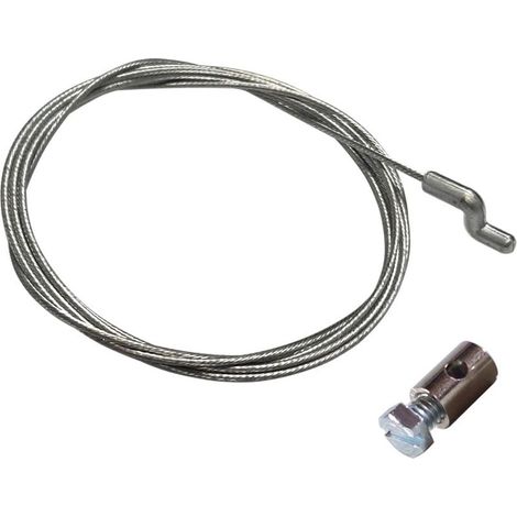 Câble souple acier galvanisé universel pour tondeuse – Longueur 1900mm – Serre-câble inclus – Compatible avec tondeuses courantes