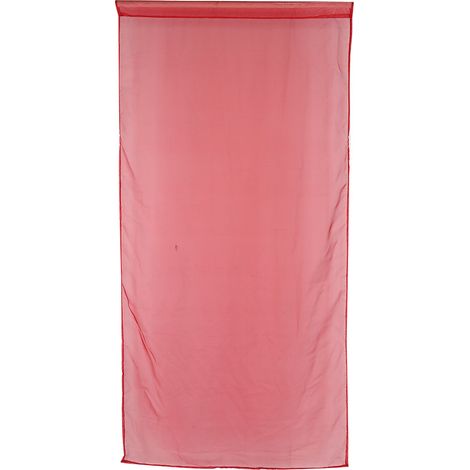 Rideau voilage pour fenêtre de chambre ou balcon (rouge) (1/5)