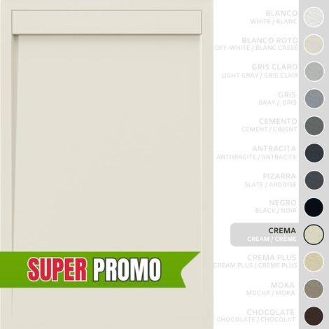 SOULBATH Plato de Ducha - Resina - Gel Coat - Textura Liso/Piedra - Antideslizante - Color Crema - 90x90- Extraplano 3cm. Incluye Válvula desagüe y Rejilla. Diseño Minimalista. (1/5)