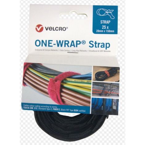 Nastro adesivo strap roll with 25 units black vel-ow64401