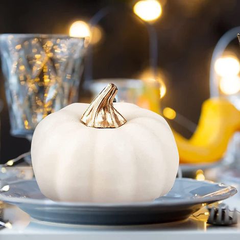 Set künstlicher Weihnachtskürbisse (weiß) (1/5)