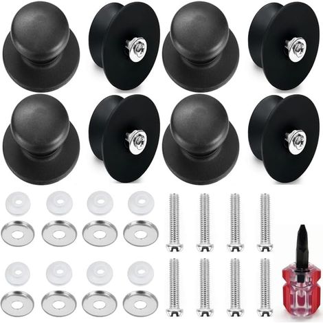 8 Stück Topfdeckelgriff, Topfgriffe mit Kleiner Schraubenzieher, Hitzebeständiger, Topfdeckel Knopf Ersatz für Topfdeckel mit Löchern (1/5)