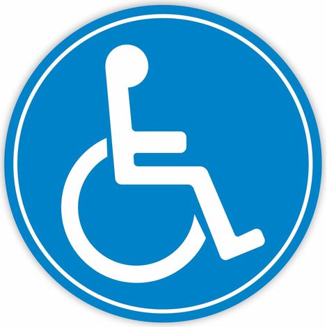 Magnetischer Rollstuhlaufkleber – 1 Stück – UV-Schutzfolie – Fahrzeugkennzeichnung für Behinderte – Metallkörper – Ø 10 cm (1/5)