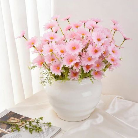Marguerite Artificielle - Tige Flexible avec Fils Métalliques - Pour Décoration Intérieure Mariage et Événements - Lot de 10 Pièces (1/5)