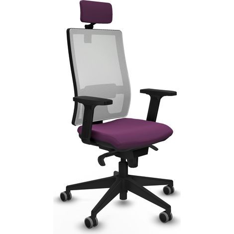 Horna sincro malla blanca similpiel morado brazos 2D base piramidal cabecero 2D ruedas 65mm engomadas (1/5)