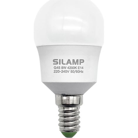 Lampadina a Led E14 8w miniglobo G45 220v attacco piccolo LE14-5-8WLuce Calda 3000k