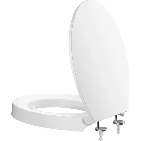 Asiento de inodoro, resina de urea-formaldehído, perfil estándar en forma de O, mecanismo de cierre suave, sistema de liberación rápida, compatible con la mayoría de los modelos estándar. (1/5)