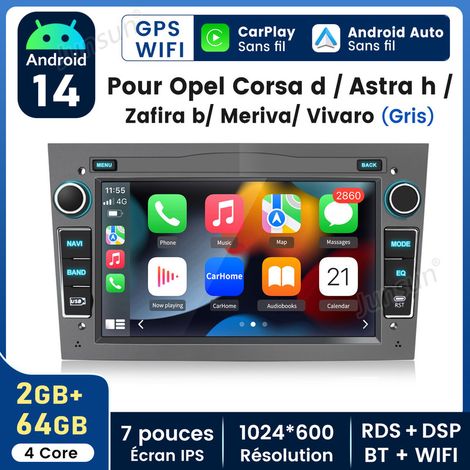 7 pouces Carplay Autoradio pour Opel Astra Corsa C/D Vectra C Zafira B Signum 64GB JUNSUN