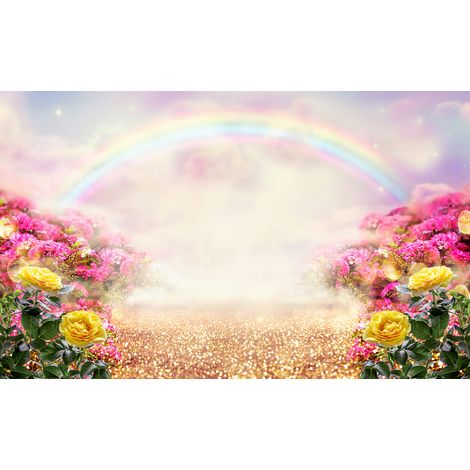 Papier peint panoramique - Fleurs Arc-en-Ciel - 130 cm x 80 cm (1/2)