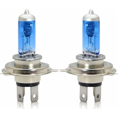 H4 P43t Phares halogènes 60/55W 5000k Blanc chaud Faisceau de route/Feux de croisement Lampe 12V Auto Voiture Moto Ampoule, 2 pièces (1/3)