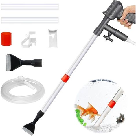 Leistungsstarker 4-in-1-Aquarienreiniger – Aquariumsandsauger – Wasserwechsel – Abnehmbar, um Verstopfungen zu vermeiden – Für Wasserwechsel, Sandreinigung und Wasserzirkulation (1/5)