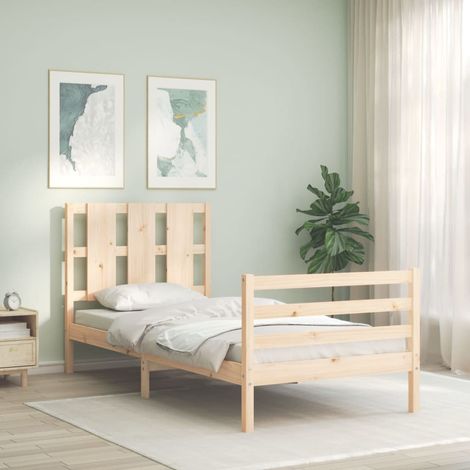 Bed Frame without Mattress 100x200 cm Solid Wood vidaXL (1/5)
