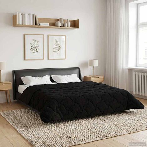 vidaXL Duvet d'été simple Matelassé Noir 200 x 240 cm
