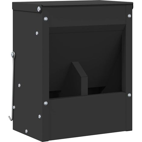 Rabbit Feeder Black 20 x 12.5 x 25 cm Cold-Rolled Steel vidaXL