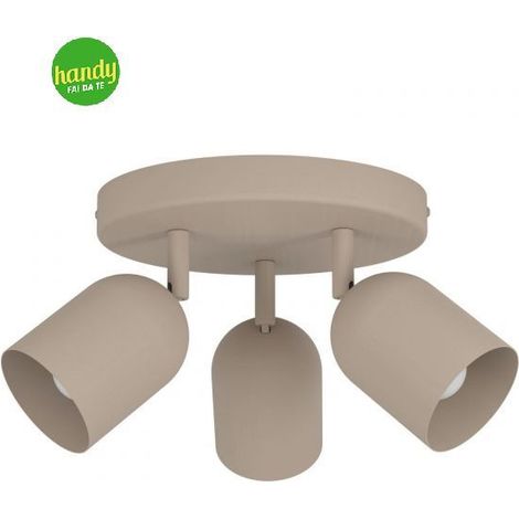Faro da soffitto Eglo Tilston 3 luci E14 sabbia